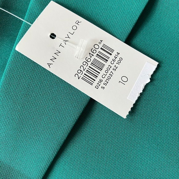 Ann Taylor Dress New Kelly Green Silky Sheath - Picture 3 of 9